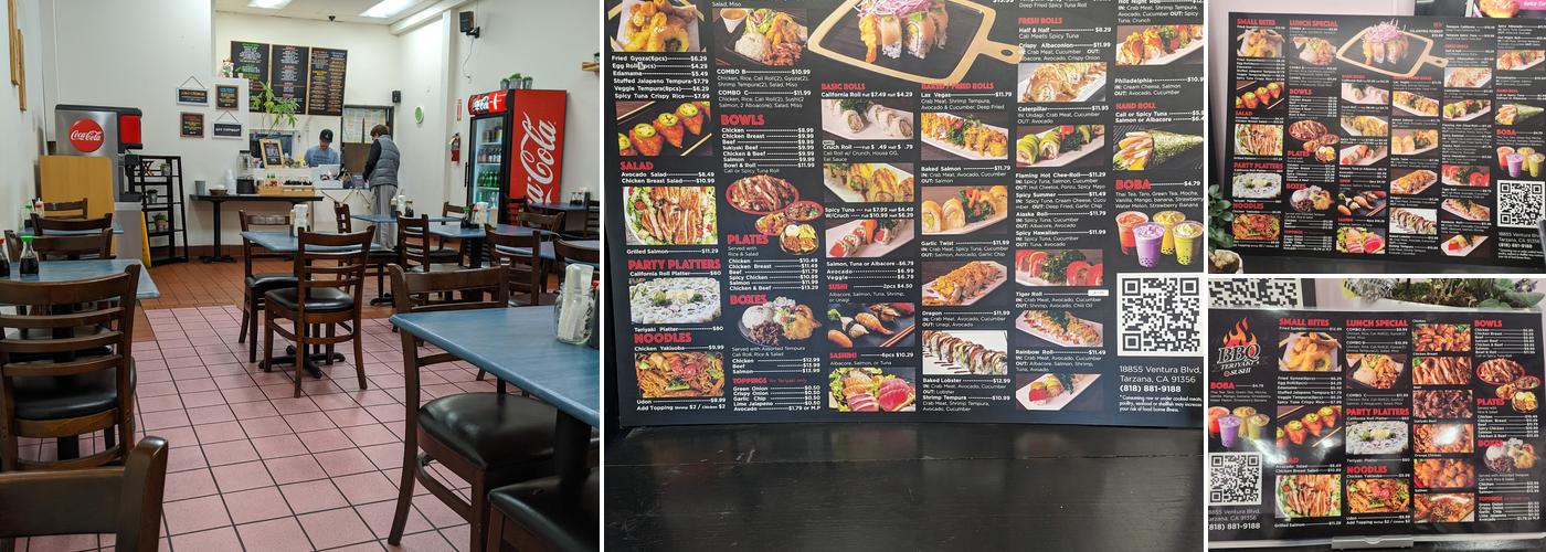 BBQ Teriyaki & Sushi Menu