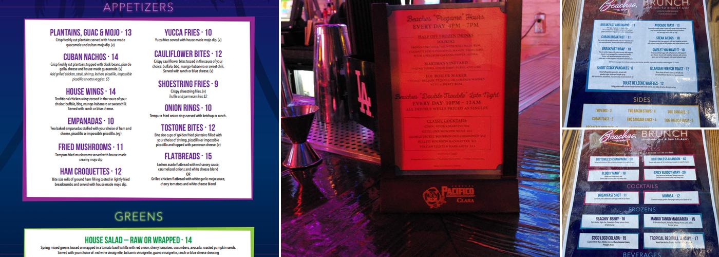 Beaches Weho Menu