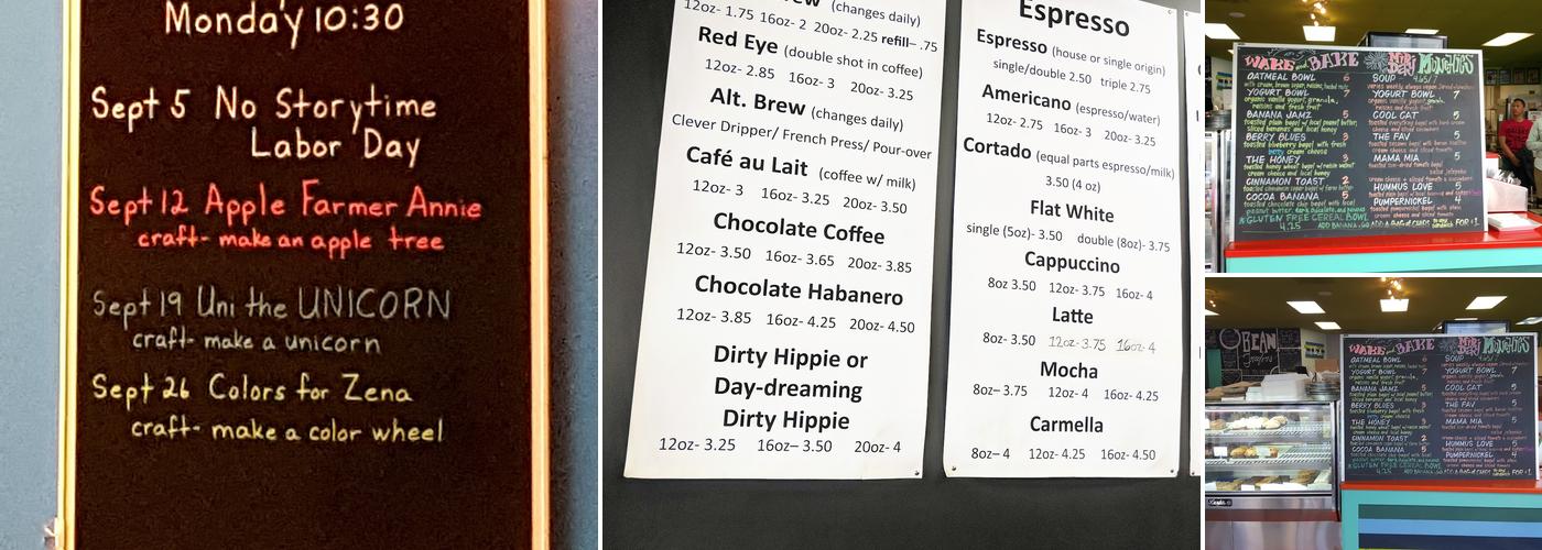 Bean Traders Menu