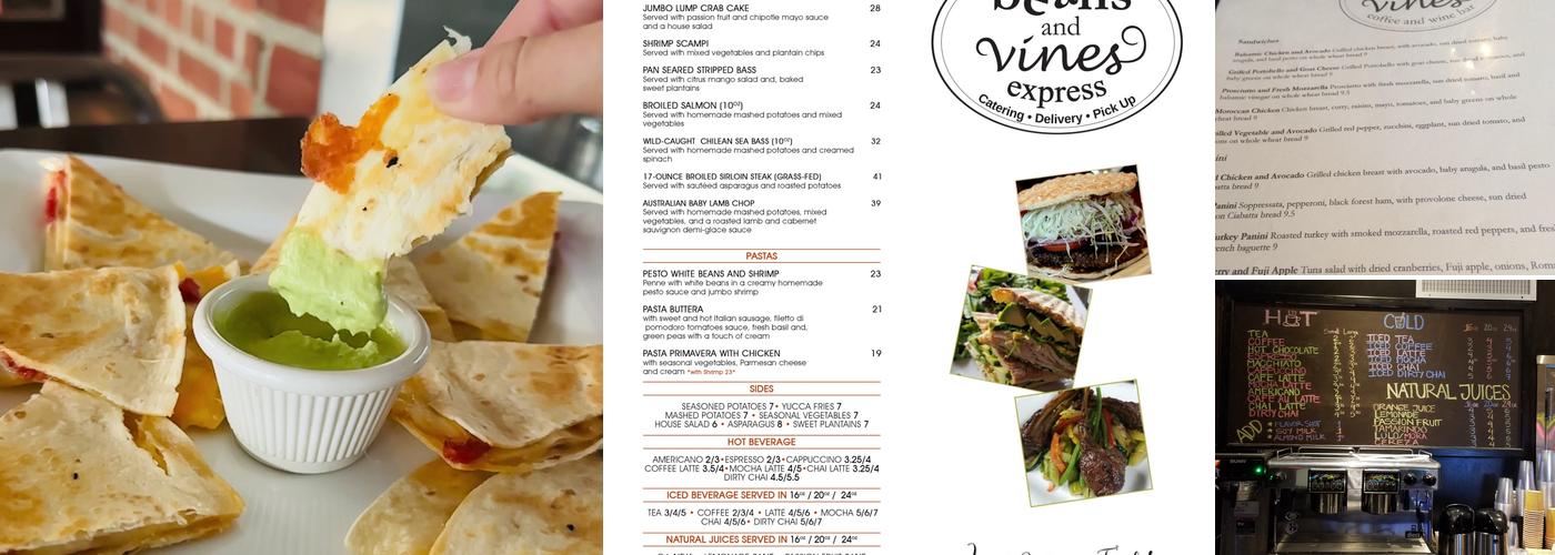 Beans and Vines express Menu