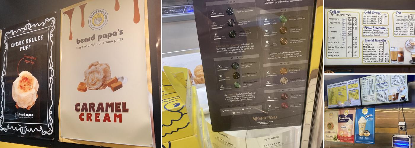 Beard Papa's Menu