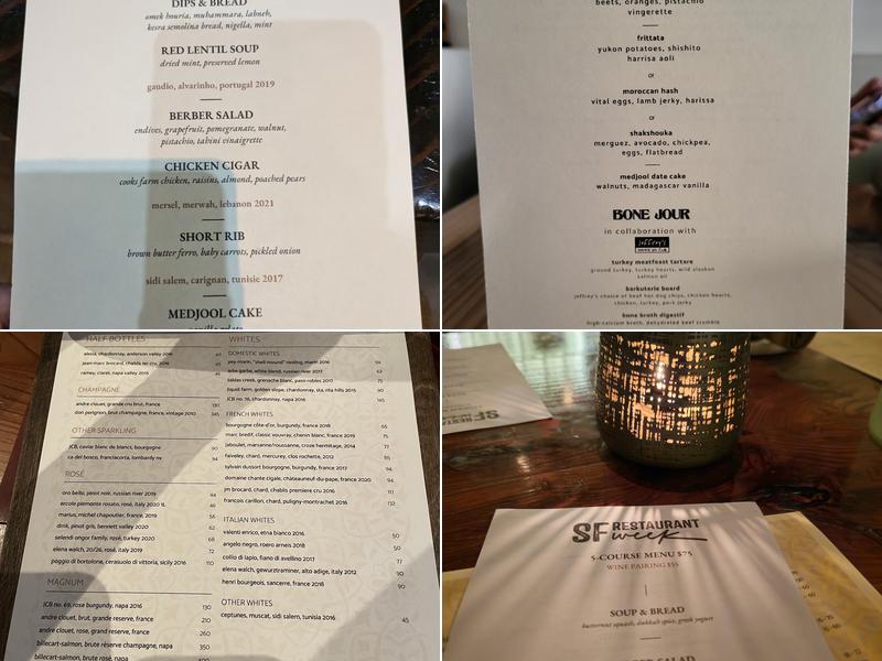 Berber Menu