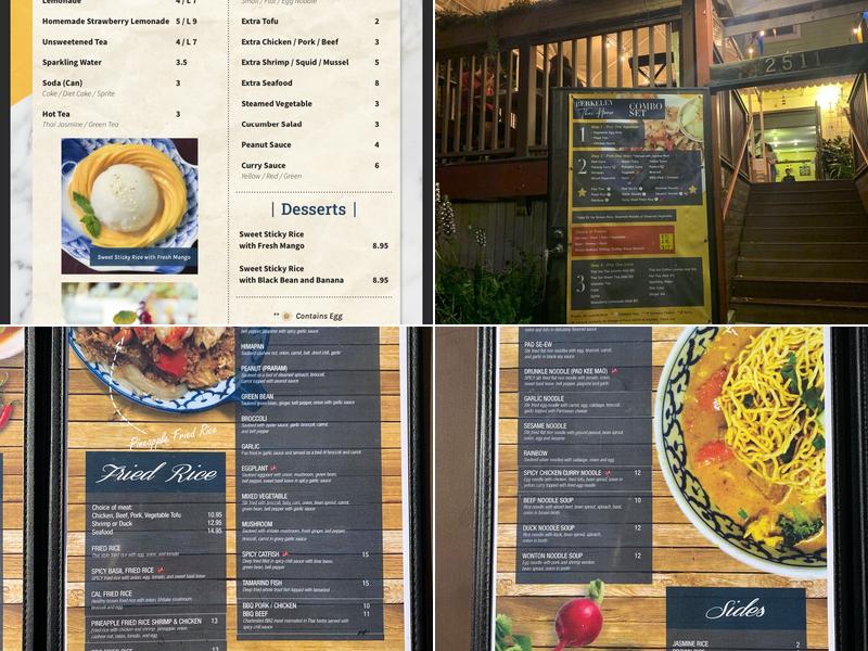 Berkeley Thai House Menu