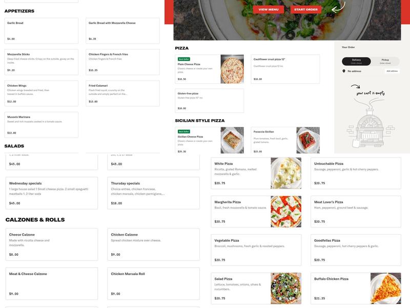 Best Italian Pizza Menu