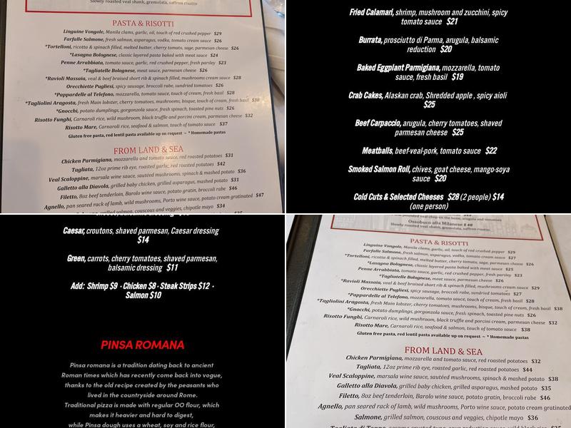 Bice Cucina - Midtown Menu