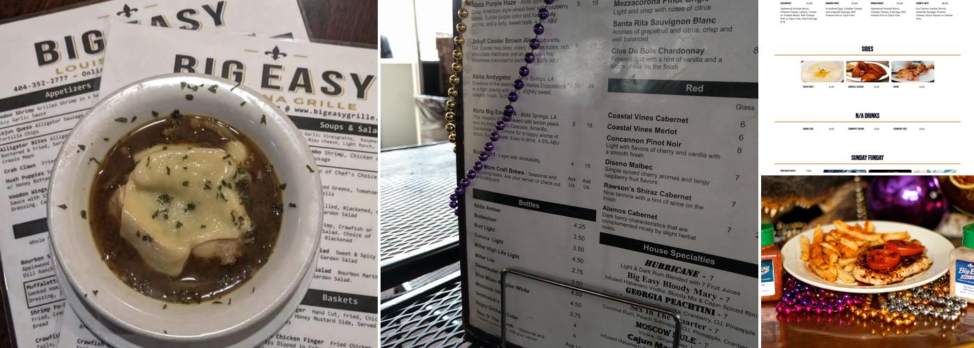 Big Easy Grille Menu