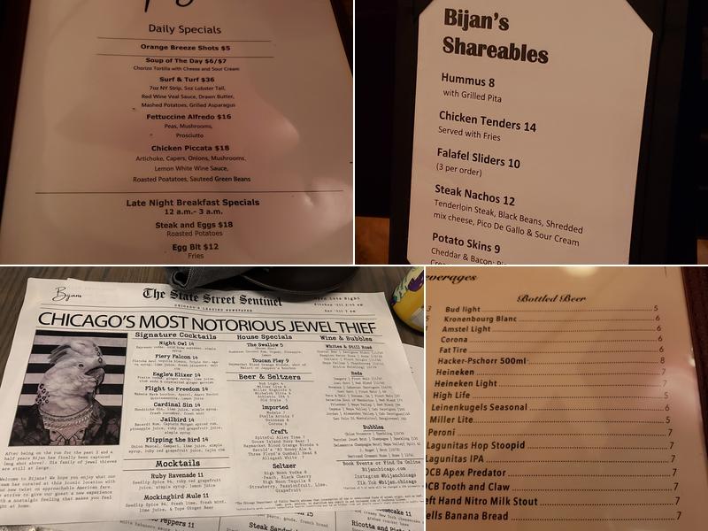 Bijans Menu