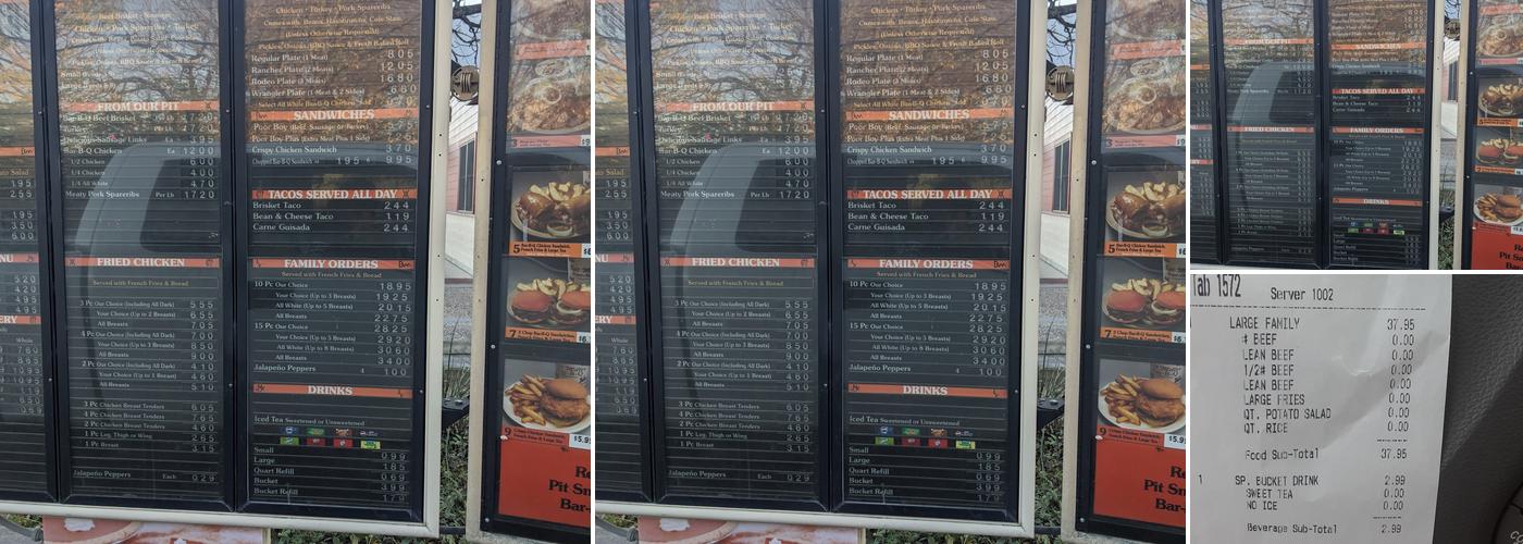 Bill Miller BBQ Menu