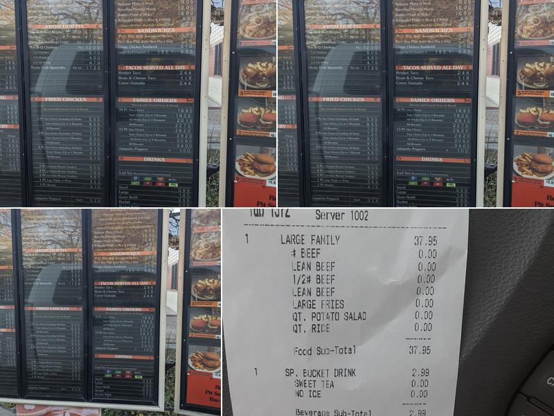 Bill Miller BBQ Menu