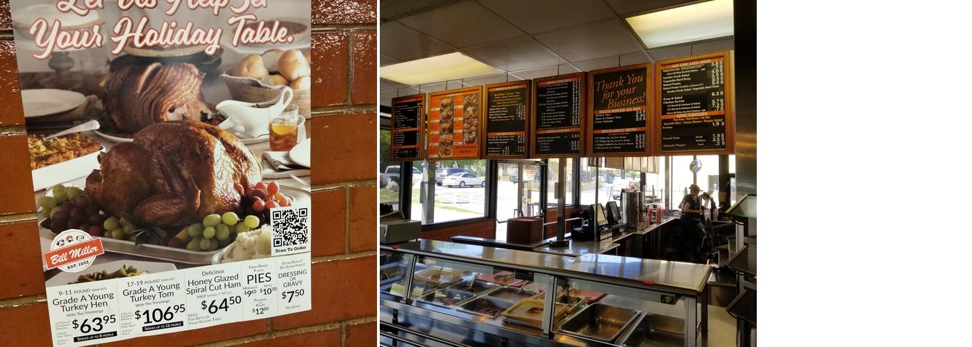 Bill Miller BBQ Menu