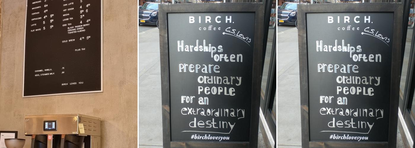 Birch Coffee Menu