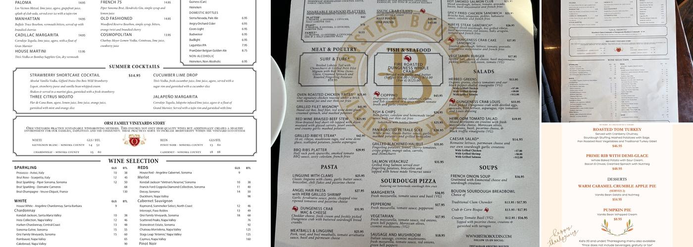 Boudin Bakery Menu