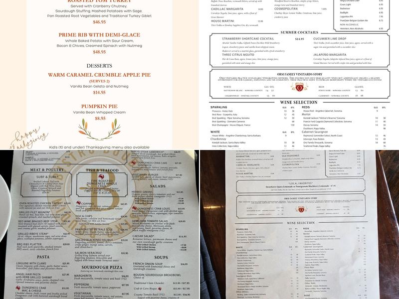 Boudin Bakery Menu