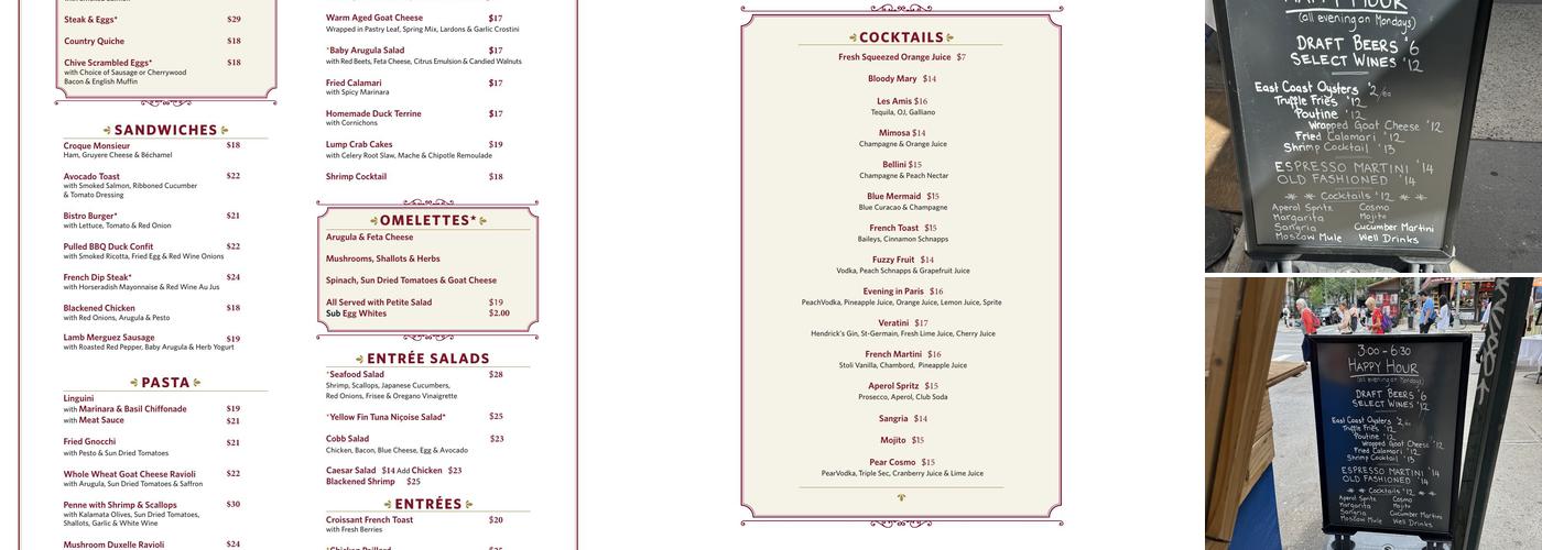 Bistro Les Amis Menu