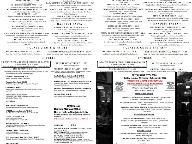 Bistronomic Menu