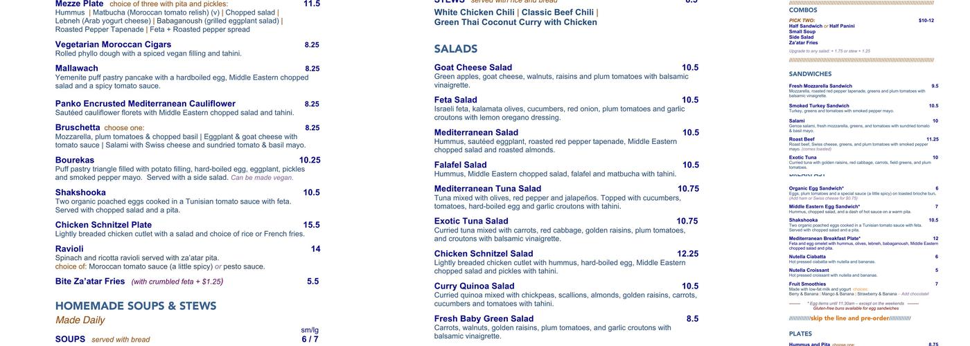 Bite Menu