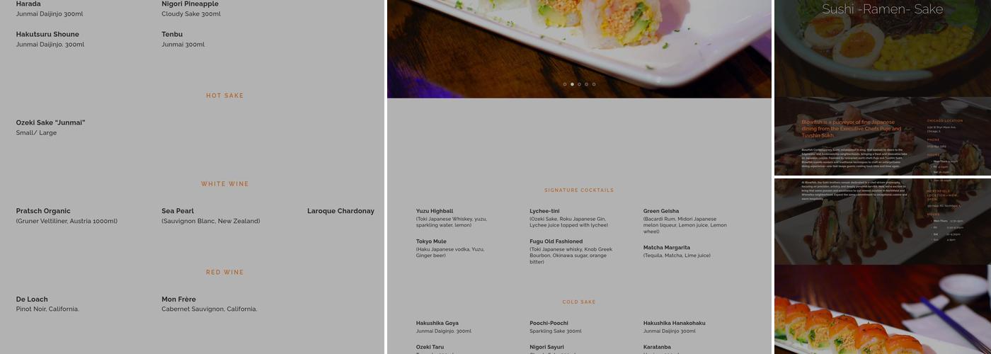 Blowfish Sushi & Ramen Menu