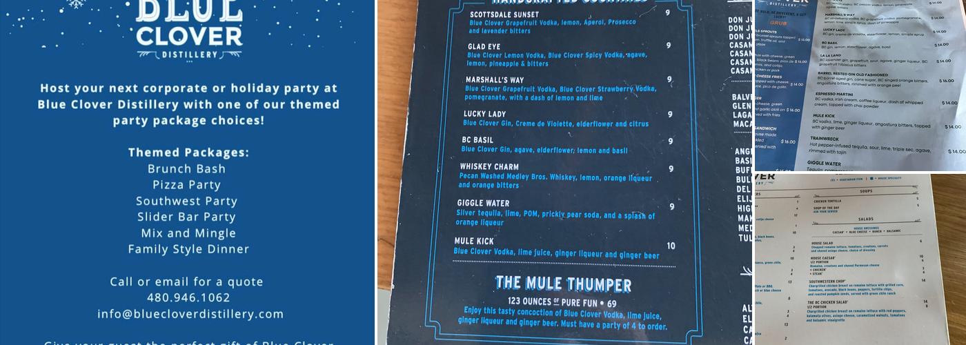 One Handsome Bastard Distillery Menu