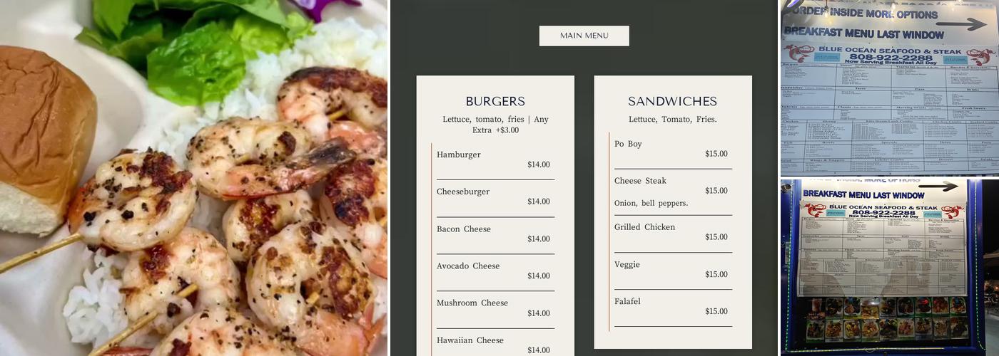 Blue Ocean Seafood & Steak Menu