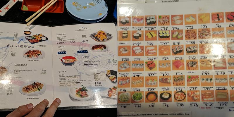 Blue Fin Menu