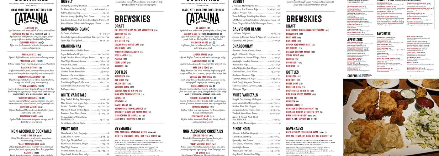 Bluewater Grill Menu