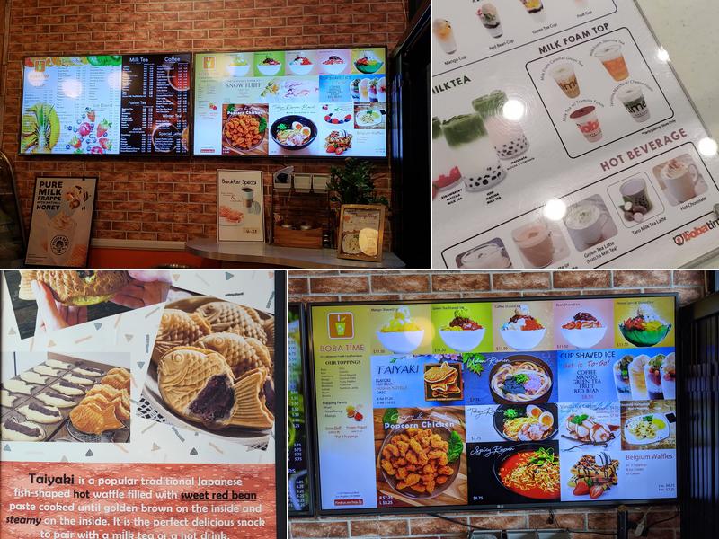 Boba Time Menu