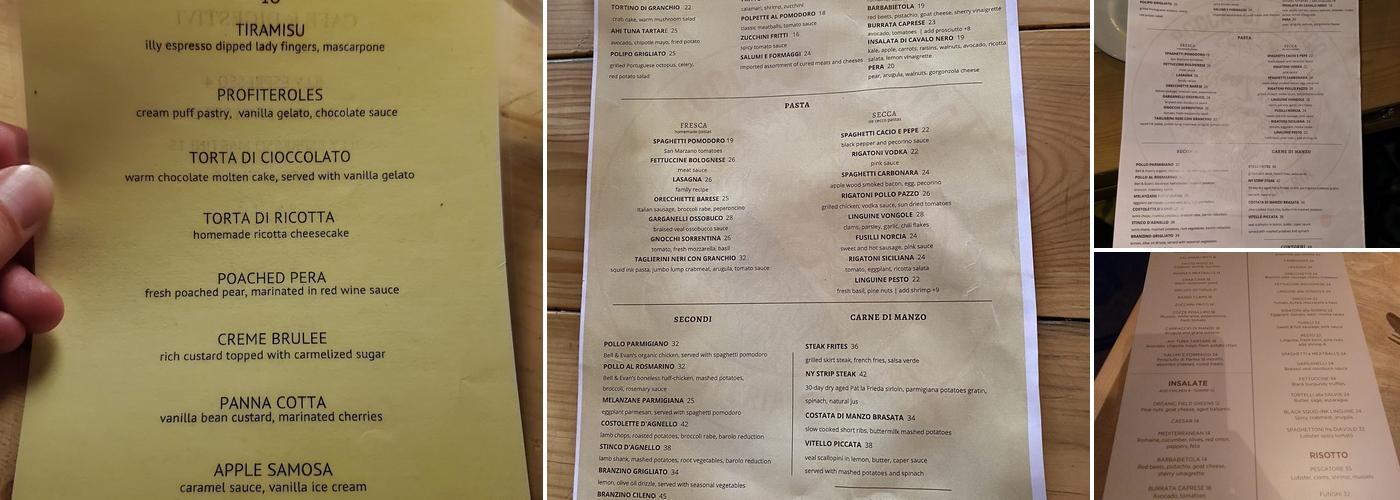 Bocca di Bacco Menu