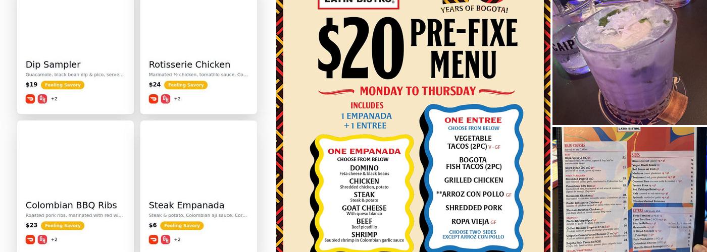 Bogota Latin Bistro Menu