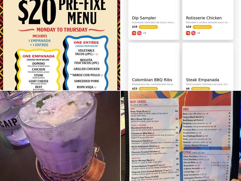 Bogota Latin Bistro Menu