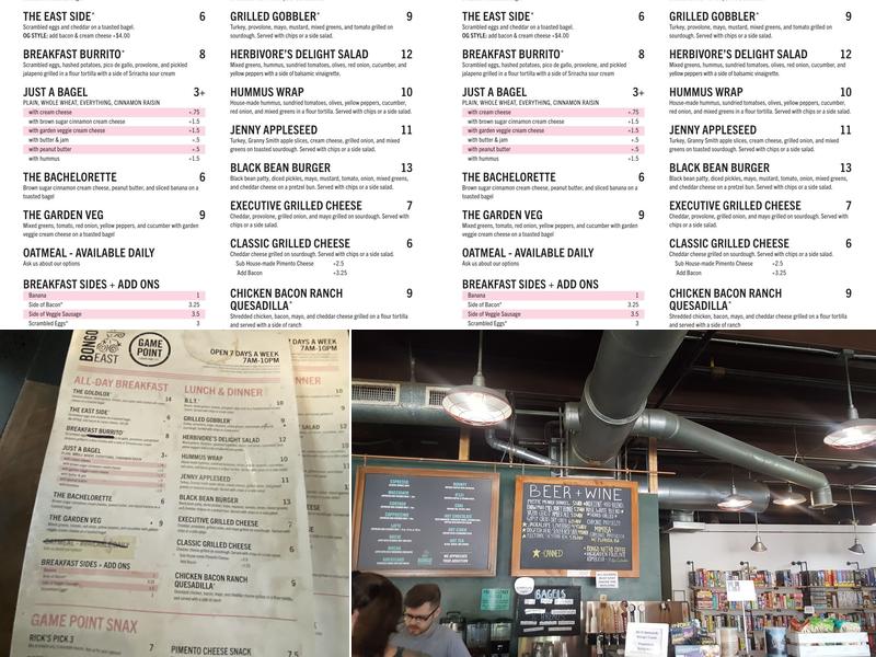 Bongo Java East Menu