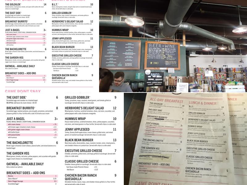 Bongo Java East Menu