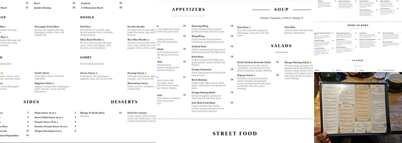 Born Menu