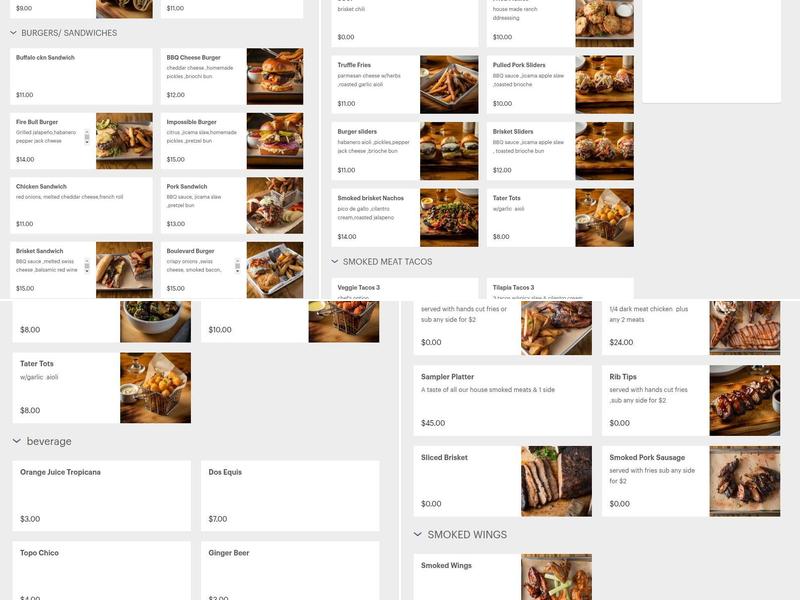 Boulevard Menu