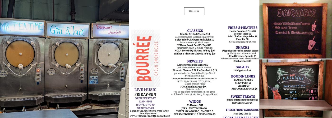Bourrée Menu