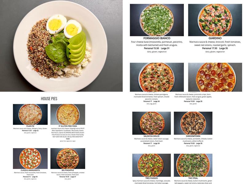 Brado NYC Thin Crust Pizza Menu