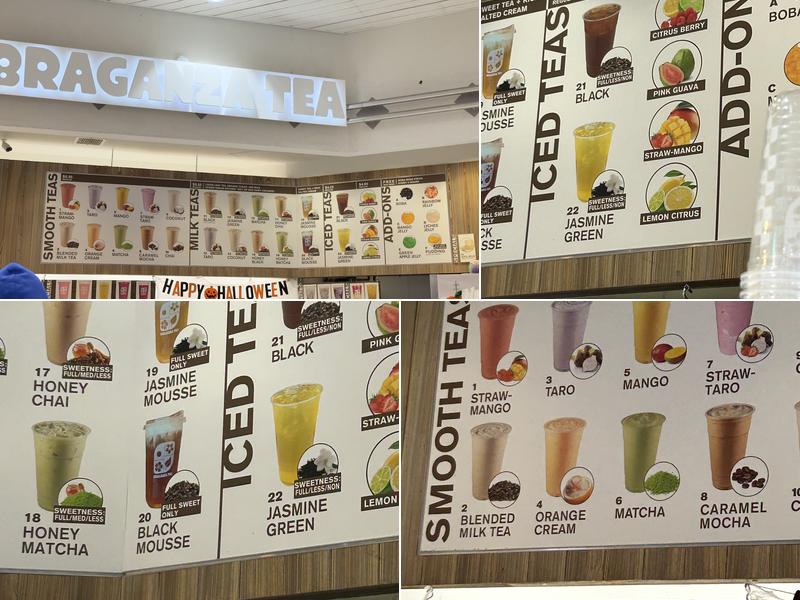 Braganza Tea Menu
