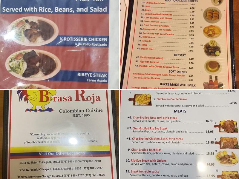 Brasa Roja Pulaski Menu