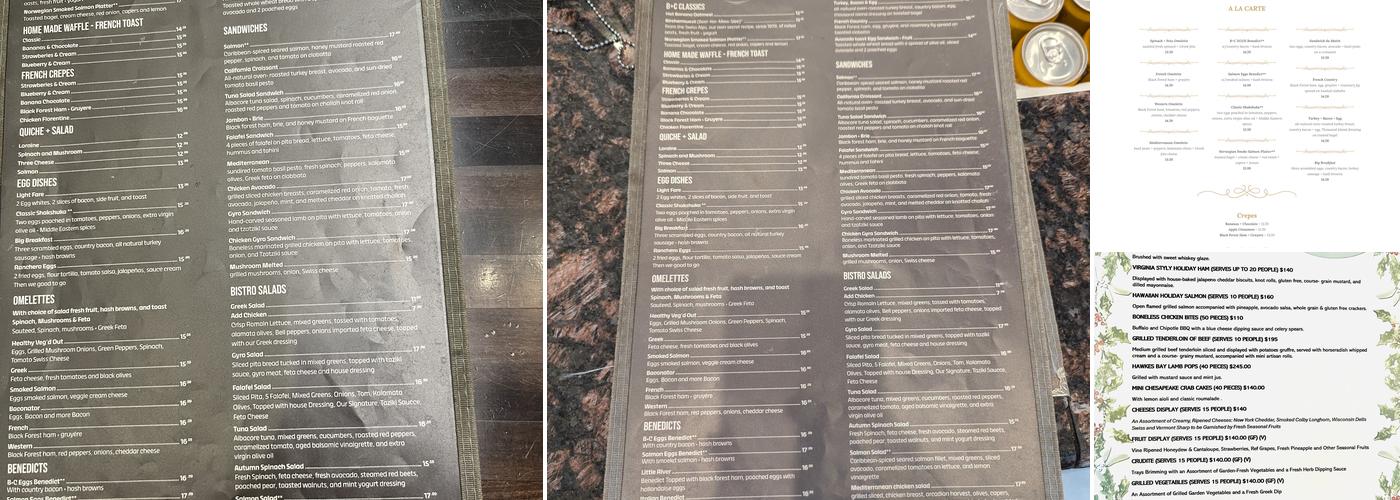 Bread & Chocolate Menu