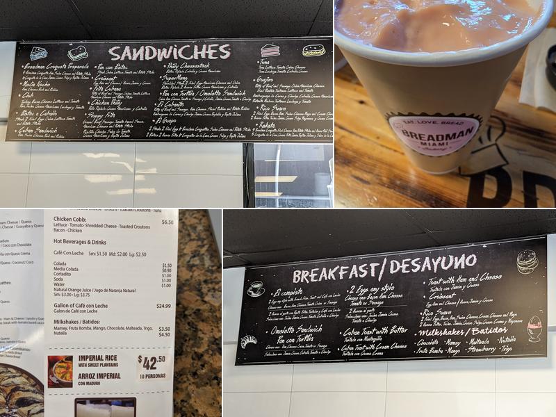 Breadman Miami Menu