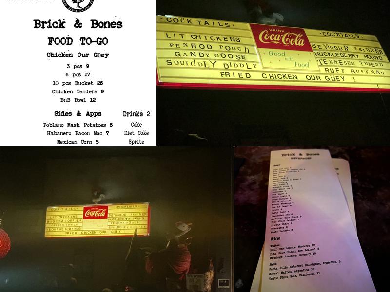 Brick & Bones Menu