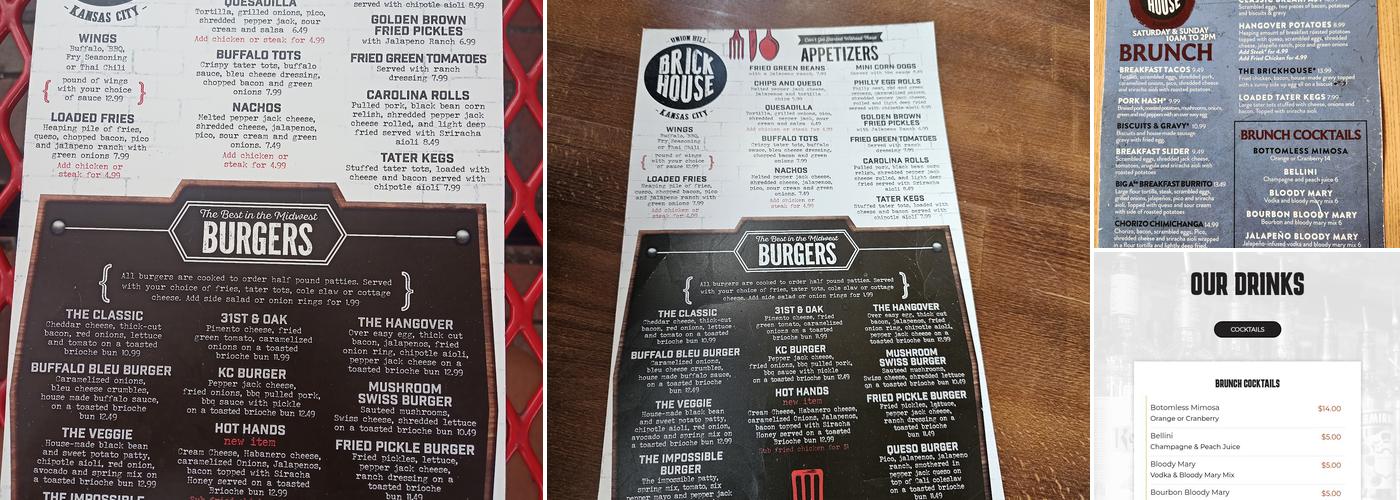Brick House KC Menu