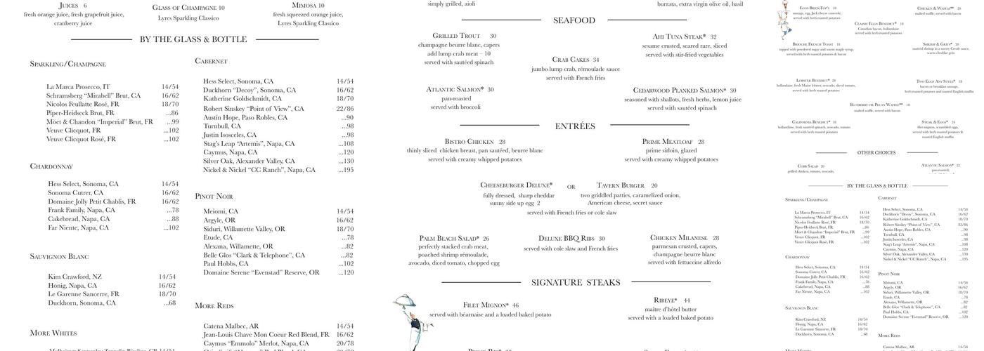 BrickTop's Menu
