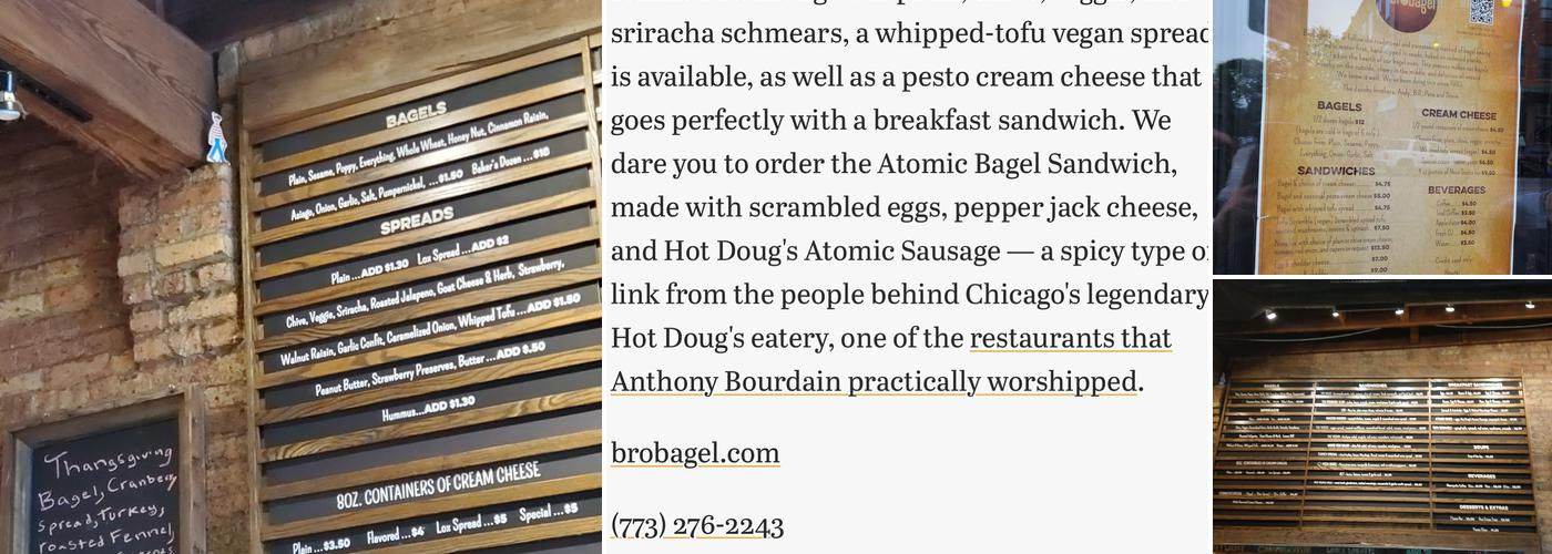 Brobagel Menu
