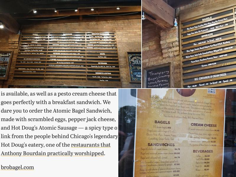 Brobagel Menu