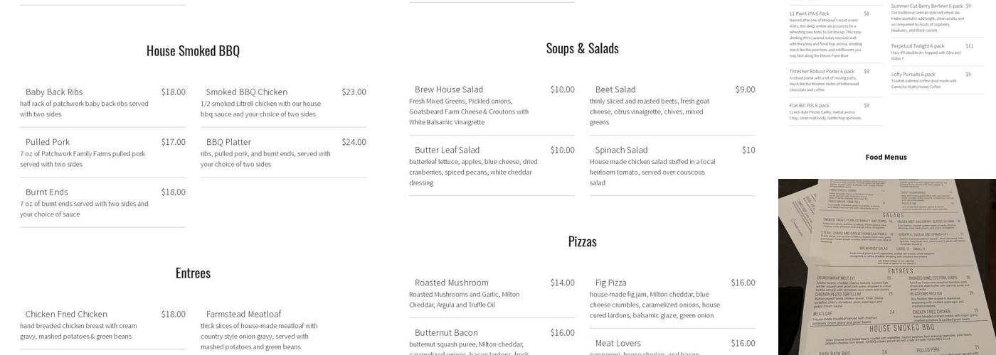 Broadway Brewery Menu