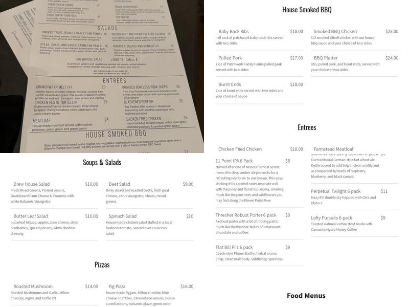 Broadway Brewery Menu