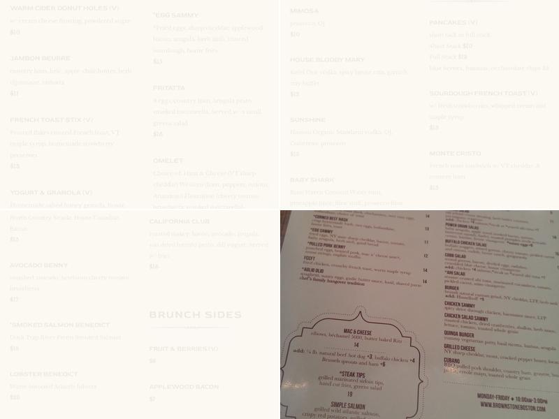Brownstone Menu
