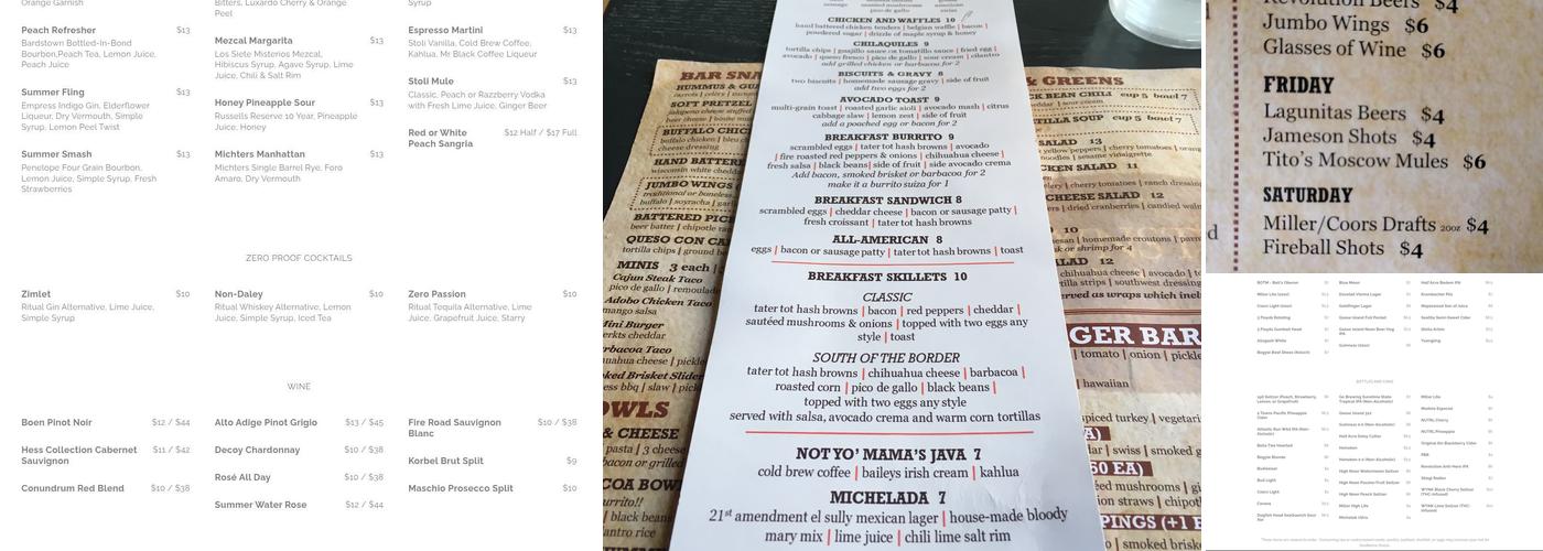 Brownstone Menu