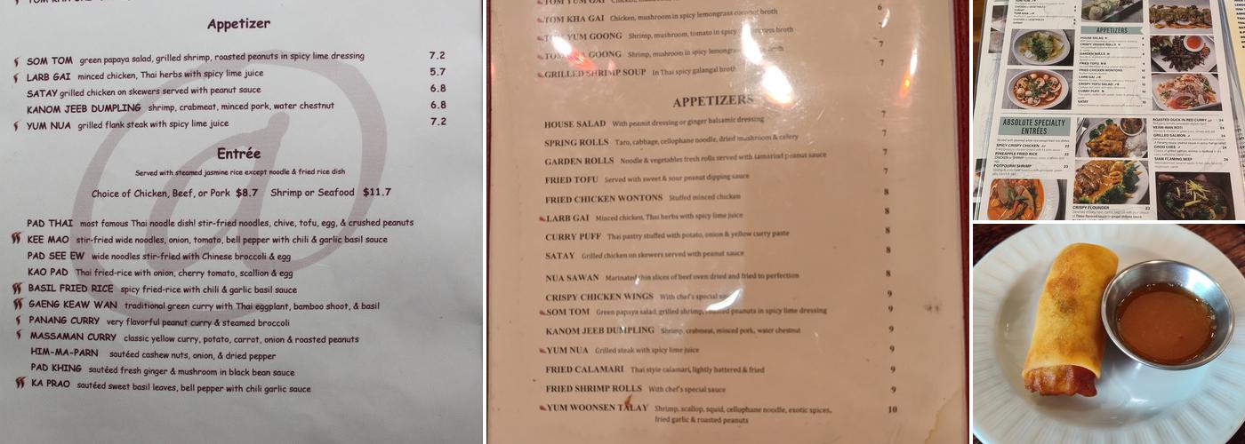 Absolute Thai Restaurant Menu