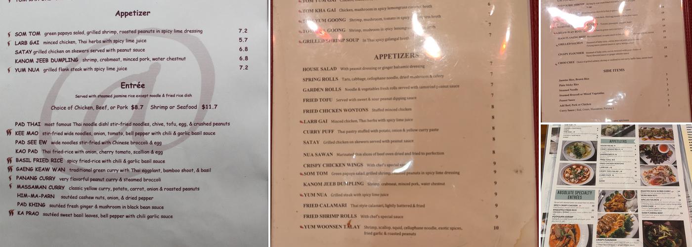 Absolute Thai Restaurant Menu